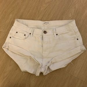 White One Teaspoon Bandit Shorts